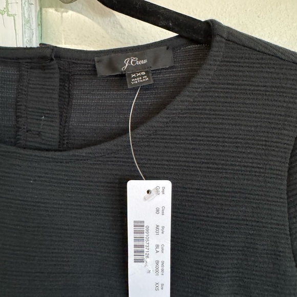 J.Crew Black Textured Peplum Top Women’s XXS NWT - Picture 3 of 5